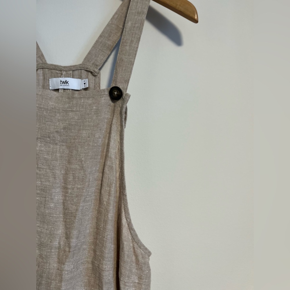 Neutral linen blend twik overalls 🖤 - Picture 3 of 9
